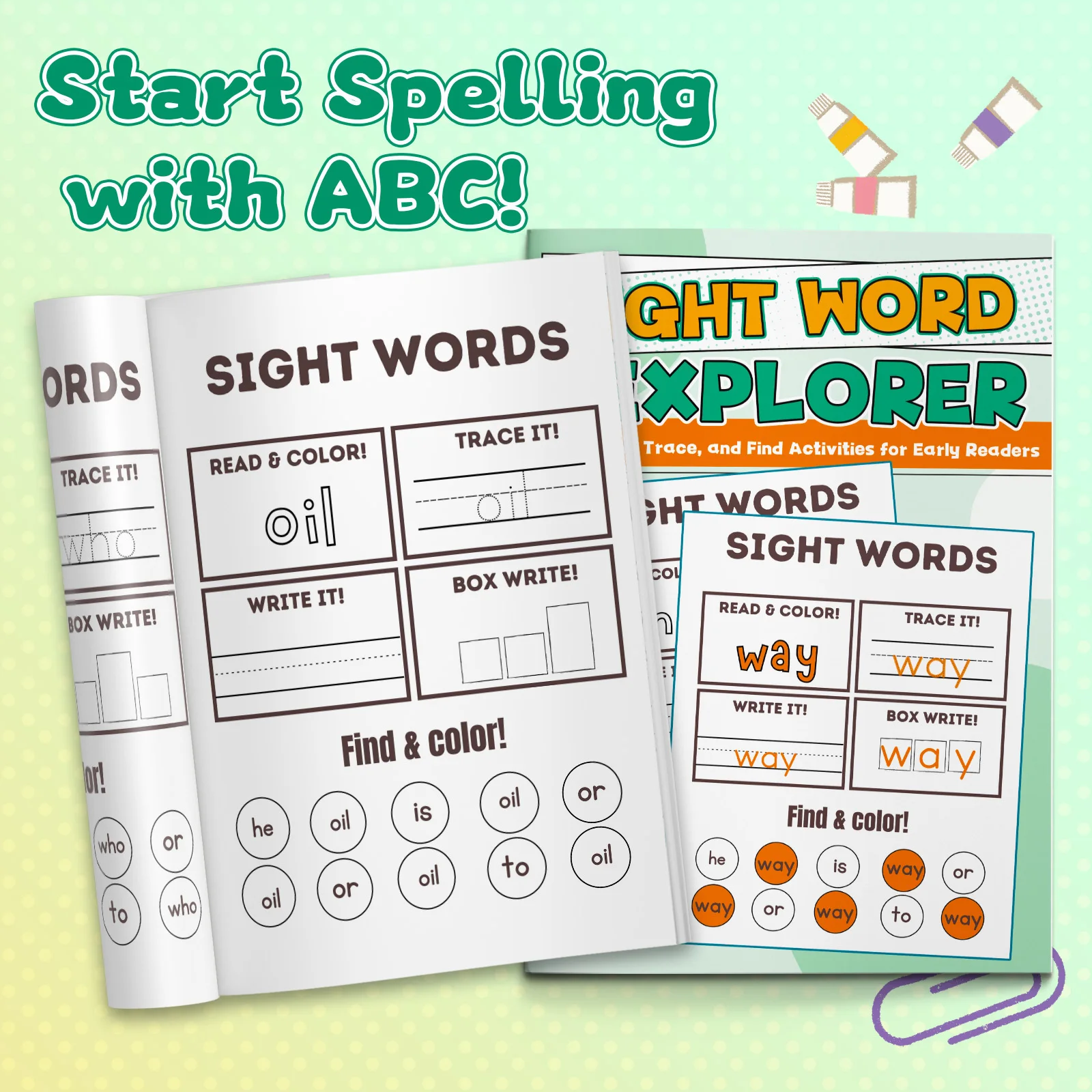 Kids Education Activities - Cuaderno de colorear con palabras en
