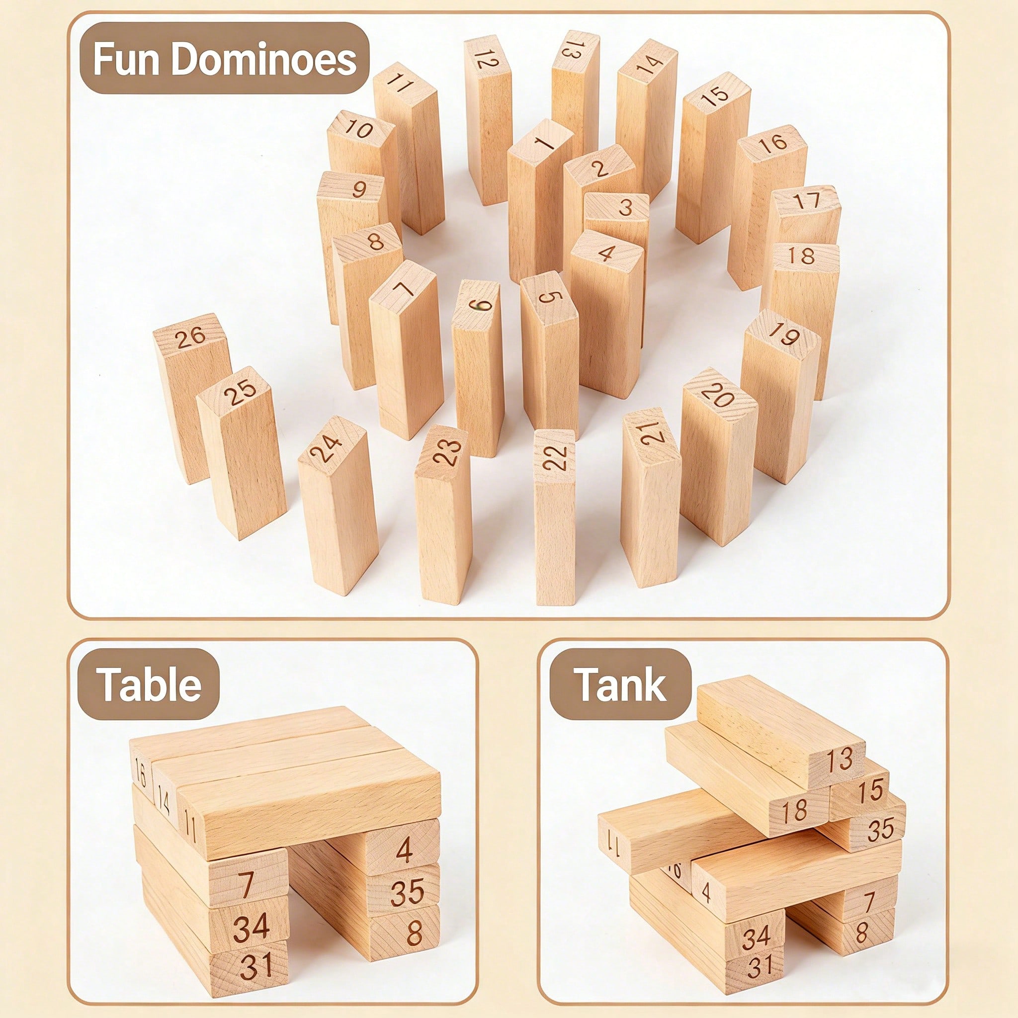 Juego de torre de madera apila - Kids Education Number reseña y precio
